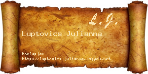 Luptovics Julianna névjegykártya